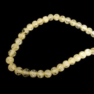 Round yellow crackle beads by strand - diametre 10 mm - length 38 cm