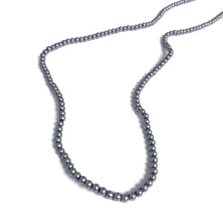Round bluish grey glass beads by strand - diametre 4 mm - length 82 cm