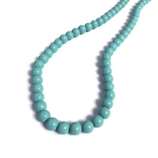 Turquoise green round glass beads by strand - diametre 6 mm - length 82 cm
