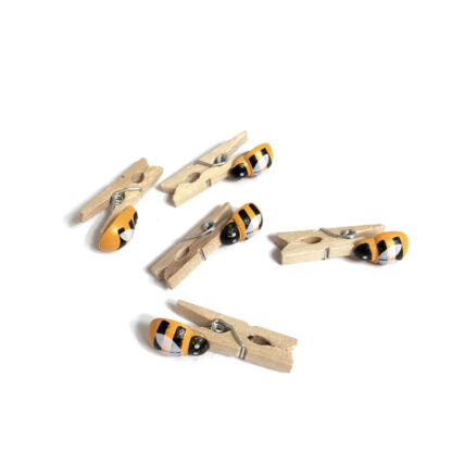 Black and yellow bee wooden clothes peg - size 8 x 34 mm
