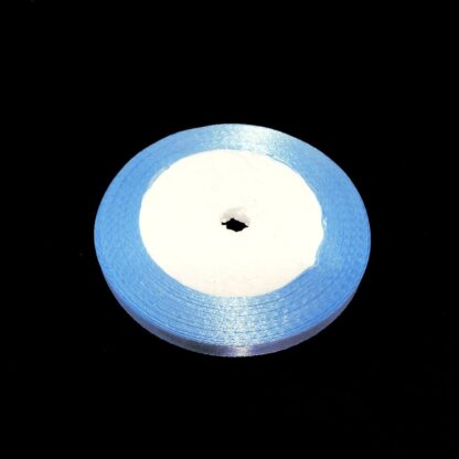 Light blue satin ribbon by roll - width 12 mm - length 22.86 metres