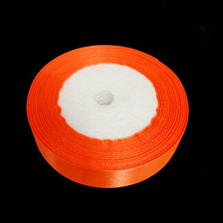 Orange satin ribbon by roll - 20 mm - length 22.86 metres