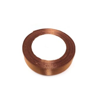 Yellowish brown satin ribbon by roll - width 20 mm - length 22.86 metres