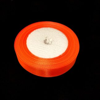 Reddish orange satin ribbon by roll - width 20 mm - length 22.86 metres