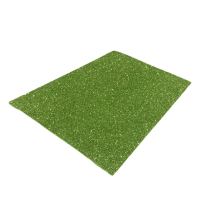 Sticky-back glittery yellowish green EVA foam sheet by piece - size А4 - thickness 2 mm