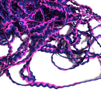Pink and blue zigzag trim ribbon by metre - width 5 mm
