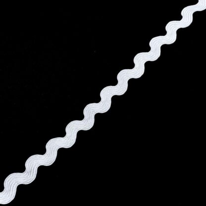 White zigzag trim ribbon by metre - width 5 mm