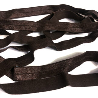 Dark brown elastic ribbon by metre - width 15 mm