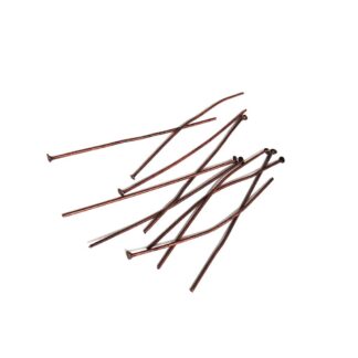 Flat head bronze metal pins - length 50 mm - 10 pieces