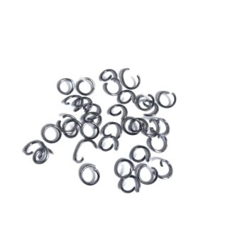 Grey metal jump rings - diametre 6 mm - weight 10 g