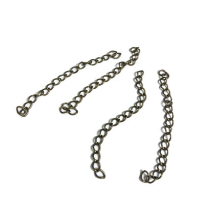 Brass metal chain extender - size 4 x 70 mm - 4 pieces