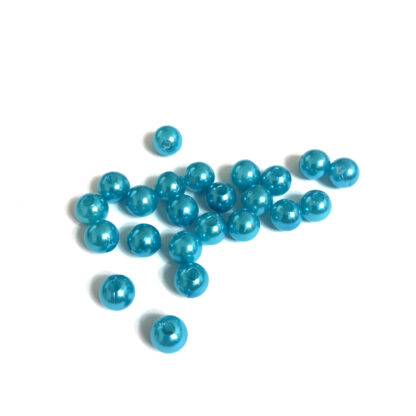 Pearly round light blue loose beads - diametre 8 mm - weight 50 g