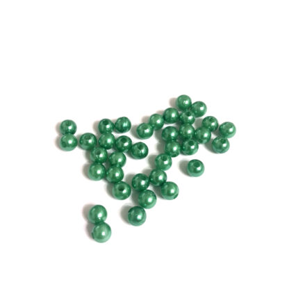 Pearly round green loose beads - diametre 6 mm - weight 50 g