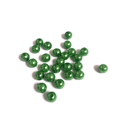 Pearly round green loose beads - diametre 8 mm - weight 50 g