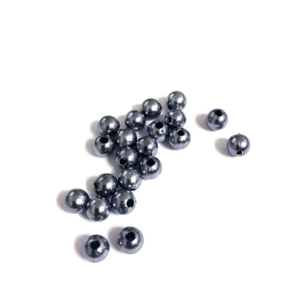Pearly round grey loose beads - diametre 8 mm - weight 50 g
