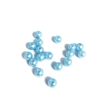 Pearly round light blue loose beads - diametre 6 mm - weight 50 g