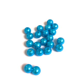 Pearly round light blue loose beads - diametre 10 mm - weight 50 g