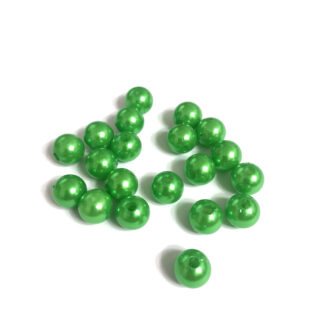 Pearly round yellowish green loose beads - diametre 10 mm - weight 50 g