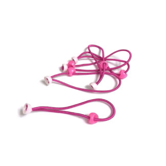 Pink and white acrylic bead elastic hair ties - 5 pieces