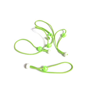 Yellowish green and white acrylic bead elastic hair ties - 5 pieces