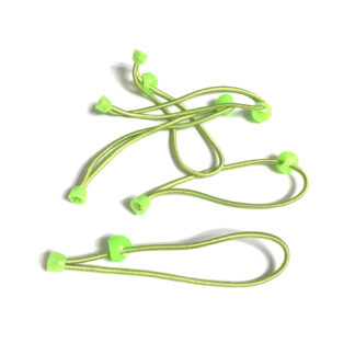 Yellowish green acrylic bead elastic hair ties - 5 pieces