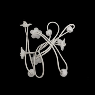White acrylic flower elastic hair ties - 5 pieces