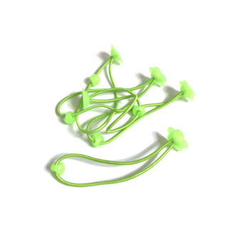Yellowish green acrylic flower elastic hair ties - 5 pieces