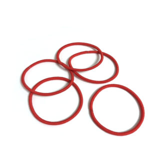 Red elastic hair bands - 4 pieces