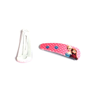 Pink and blue picture snap hair clip - size 17 x 51 mm