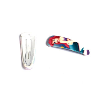 Pink blue and green picture snap hair clip - size 17 x 51 mm