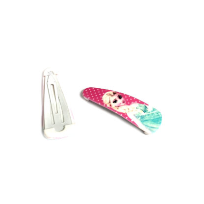 Blue and pink picture hair clip - size 17 x 51 mm