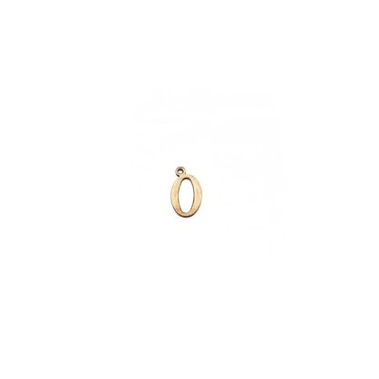 Brass metal number 0 pendants - size 9 x 16 mm - 5 pieces