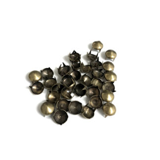 Pointed round brass metal studs - size 9 mm - weight 10 g