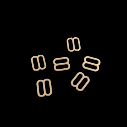 Bra strap adjustment beige plastic buckle - size 10 x 13 mm - 6 pieces