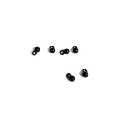 Black metal chain end - size 4 x 7 mm - 6 pieces