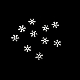 Silvery snowflake-shaped zinc alloy spacer beads - size 8 mm - 10 pieces
