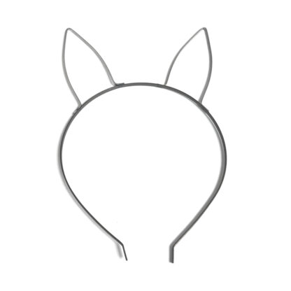 Bunny ears silvery metal headband - size 150 x 200 mm