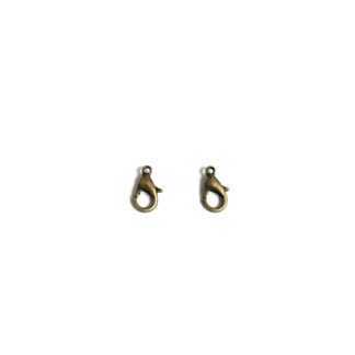 Brass metal lobster clasps - size 8 x 12 mm - 2 pieces