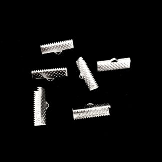 Silvery metal ribbon clamps - width 20 mm - 6 pieces