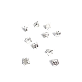 Silvery metal ribbon clamps - width 6 mm - 10 pieces