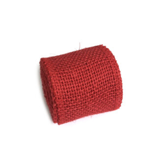 Red burlap roll - width 60 mm - 2 metres