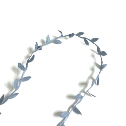 Bluish grey leaf string ribbon by metre - width 27 mm