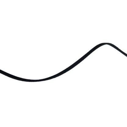 Flat black faux suede cord by metre - width 3 mm