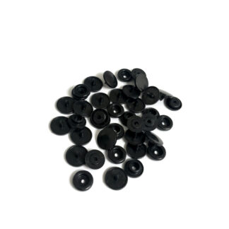 Round black plastic snap buttons - diametre 10 mm - 10 sets