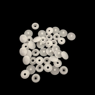Round cream white plastic snap buttons - diametre 10 mm - 10 sets