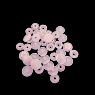 Round light pink plastic snap buttons - diametre 12 mm - 10 sets