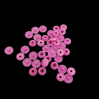 Round greyish pink plastic snap buttons - diametre 10 mm - 10 sets