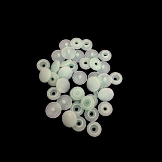 Round light green plastic snap buttons - diametre 10 mm - 10 sets