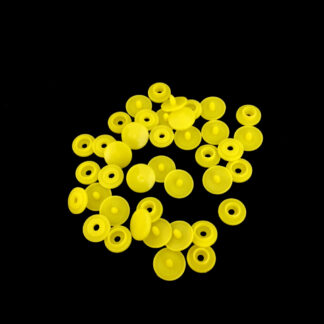 Round yellow plastic snap buttons - diametre 10 mm - 10 sets