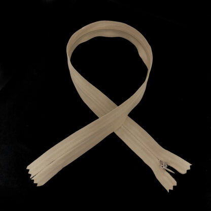 Beige invisible zipper with plastic teeth - length 50 cm